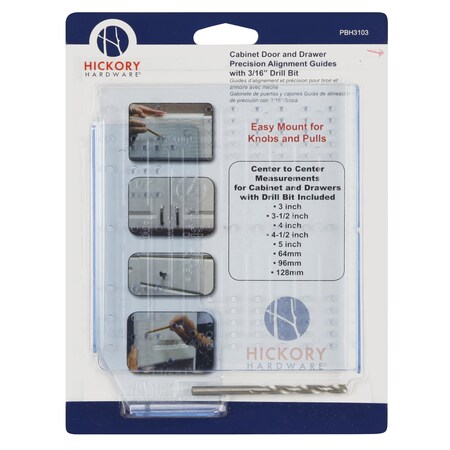 Hickory Hardware Mounting Kit, 6-5/8 in W, 9 in L, Clear Blue PBH3103